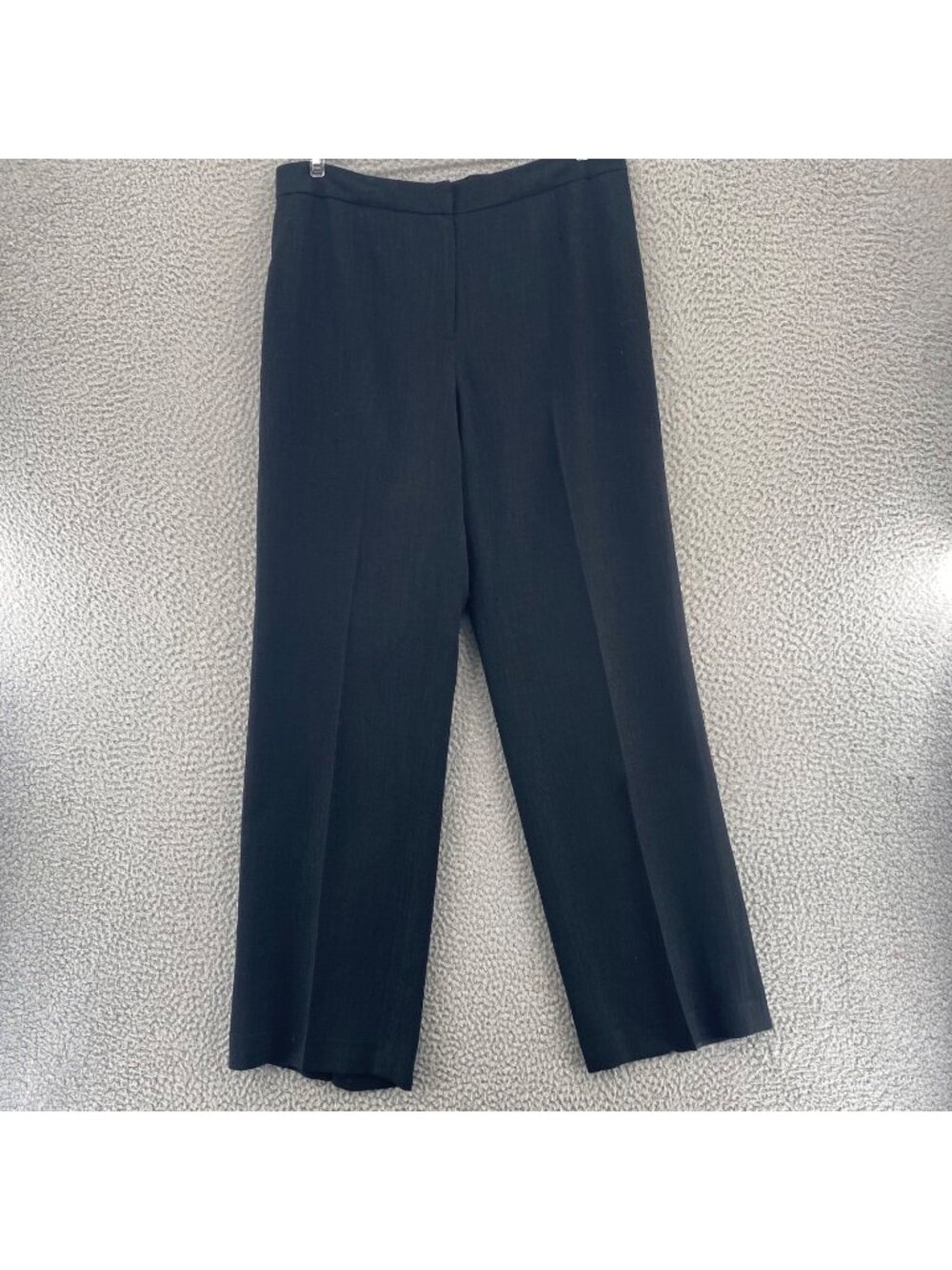Le Suit Pants Womens 8 Black Tweed High Rise Straight Leg Lined Trousers Career*